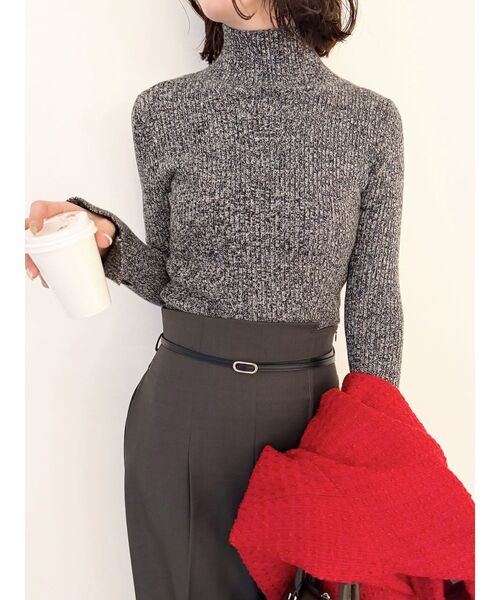 LAGUNAMOON（ラグナムーン）の「【WEB限定】メランジタートルニット（ニット/セーター・レディース・ベージュ/ライトグリーン/ブラック・FREE）」の5枚目の写真