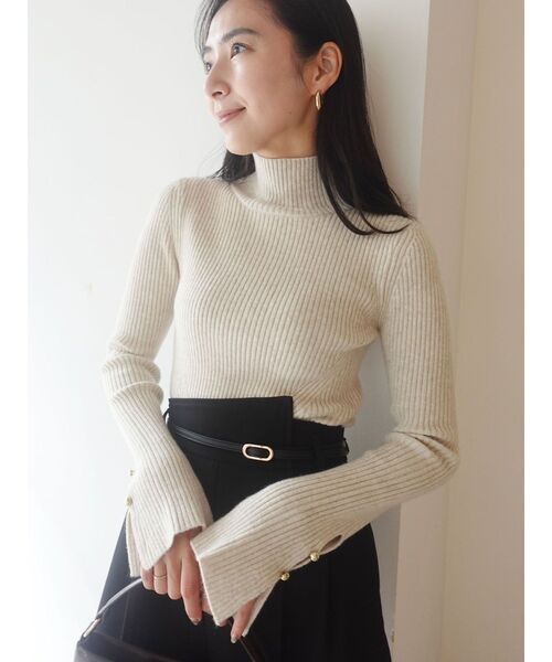 LAGUNAMOON（ラグナムーン）の「【WEB限定】メランジタートルニット（ニット/セーター・レディース・ベージュ/ライトグリーン/ブラック・FREE）」の12枚目の写真