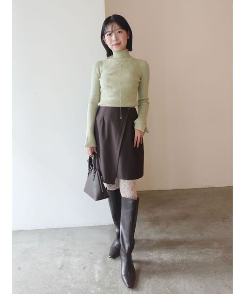 LAGUNAMOON（ラグナムーン）の「【WEB限定】メランジタートルニット（ニット/セーター・レディース・ベージュ/ライトグリーン/ブラック・FREE）」の22枚目の写真