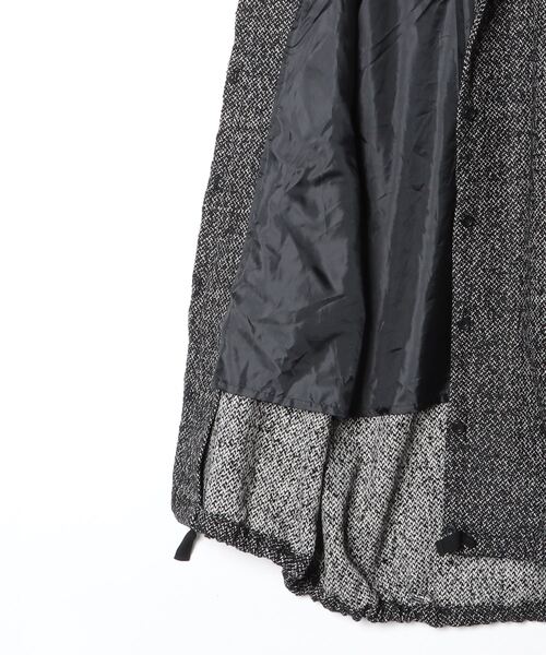 mizuiro ind/ミズイロインド] ウールブレンド フードロングコート