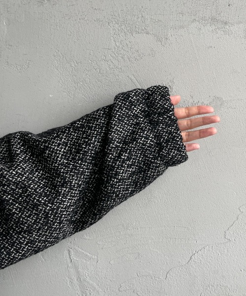 mizuiro ind/ミズイロインド] ウールブレンド フードロングコート