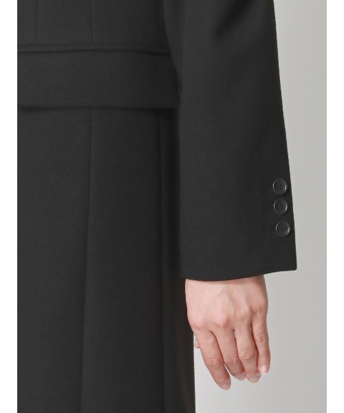 SUIT SQUARE(スーツスクエア)の「シングルチェスターコート ウールライクジャージーメルトン 無地(チェスターコート・レディース・ブラック・40(11号)/38(9号))」の8枚目の写真