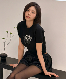 MINI BUTTERFLY SIGNATURE HALF KNIT_BLACK