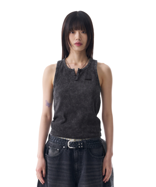 AAKAM(アーカム)の「Vintage Washed Slit Sleeveless (Dark Blue)(Tシャツ/カットソー・レディース・その他・1/2)」の2枚目の写真