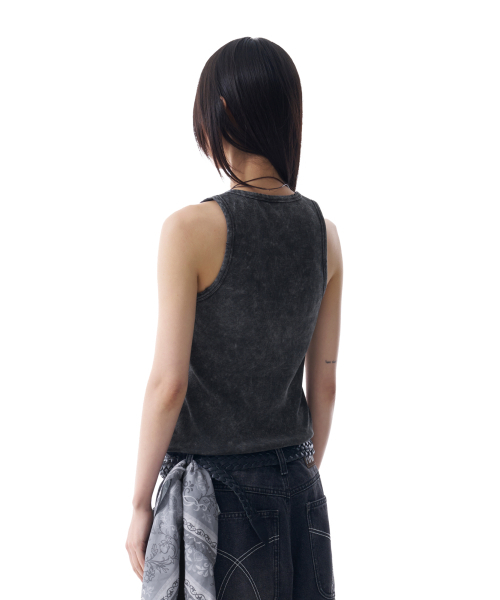 AAKAM(アーカム)の「Vintage Washed Slit Sleeveless (Dark Blue)(Tシャツ/カットソー・レディース・その他・1/2)」の3枚目の写真