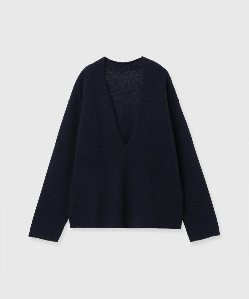 CREDONA（クレドナ）の「HAMILTON V NECK KNIT（ニット/セーター・レディース・グレー/アイボリー/ネイビー・FREE）」の2枚目の写真