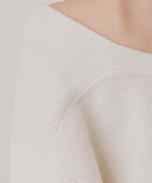 CREDONA（クレドナ）の「HAMILTON V NECK KNIT（ニット/セーター・レディース・グレー/アイボリー/ネイビー・FREE）」の14枚目の写真