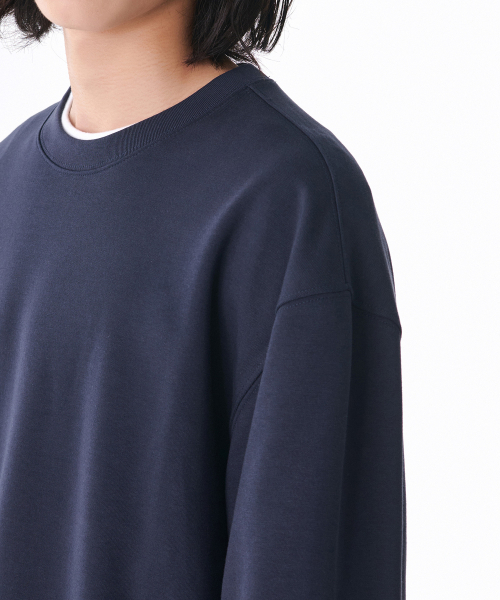 MUSINSA STANDARD（ムシンサスタンダード）の「[クールタンダード] レギュラースウェットシャツ [ネイビー]（スウェット・メンズ・その他・MEDIUM/LARGE/X-LARGE/XX-LARGE/SMALL/XXX-LARGE）」の5枚目の写真