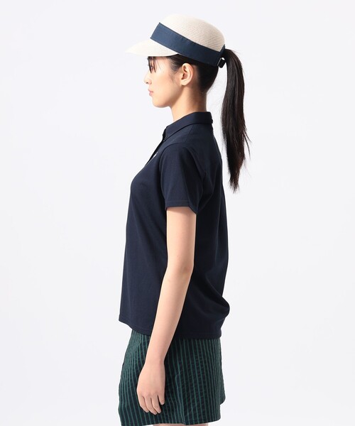 BEAMS GOLF(ビームスゴルフ)の「ORANGE LABEL / 鹿の子 ボタンダウン ポロシャツ(吸水速乾・UVカット)(ポロシャツ・レディース・サックスブルー/ネイビー・LARGE/MEDIUM/SMALL)」の13枚目の写真