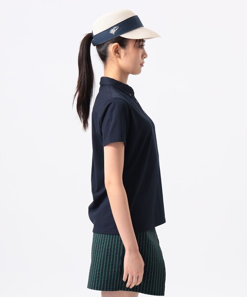 BEAMS GOLF(ビームスゴルフ)の「ORANGE LABEL / 鹿の子 ボタンダウン ポロシャツ(吸水速乾・UVカット)(ポロシャツ・レディース・サックスブルー/ネイビー・LARGE/MEDIUM/SMALL)」の14枚目の写真