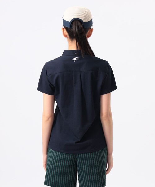BEAMS GOLF(ビームスゴルフ)の「ORANGE LABEL / 鹿の子 ボタンダウン ポロシャツ(吸水速乾・UVカット)(ポロシャツ・レディース・サックスブルー/ネイビー・LARGE/MEDIUM/SMALL)」の15枚目の写真