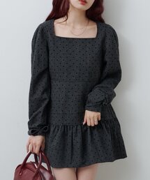 Kastane（カスタネ）の「【WEB先行】ドットツイードミニワンピース（ワンピース）」
