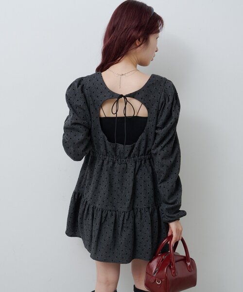 Kastane（カスタネ）の「ドットツイードミニワンピース（ワンピース・レディース・グレー/ブラック・FREE）」の22枚目の写真