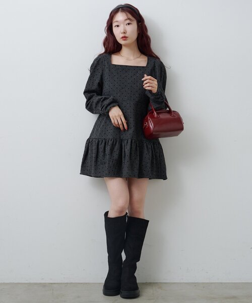 Kastane（カスタネ）の「ドットツイードミニワンピース（ワンピース・レディース・グレー/ブラック・FREE）」の21枚目の写真