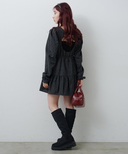 Kastane（カスタネ）の「ドットツイードミニワンピース（ワンピース・レディース・グレー/ブラック・FREE）」の18枚目の写真