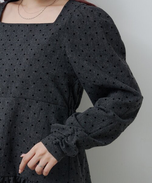 Kastane（カスタネ）の「ドットツイードミニワンピース（ワンピース・レディース・グレー/ブラック・FREE）」の14枚目の写真