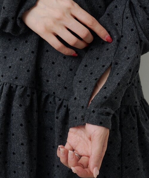Kastane（カスタネ）の「ドットツイードミニワンピース（ワンピース・レディース・グレー/ブラック・FREE）」の12枚目の写真