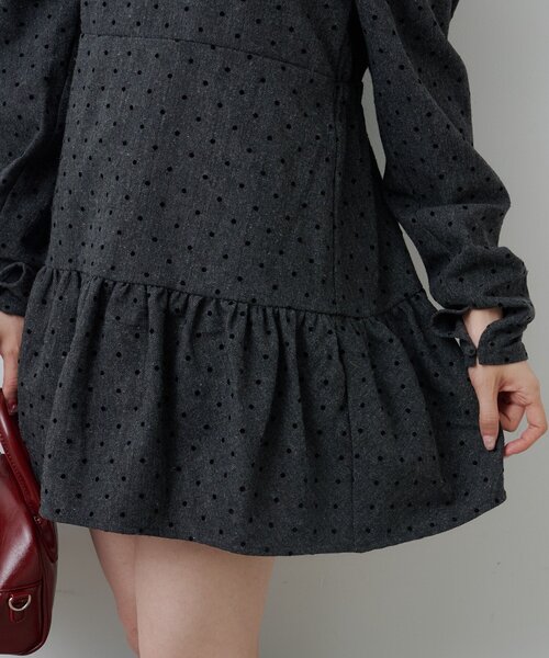 Kastane（カスタネ）の「ドットツイードミニワンピース（ワンピース・レディース・グレー/ブラック・FREE）」の10枚目の写真