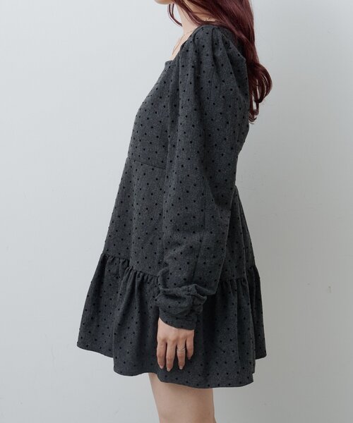 Kastane（カスタネ）の「ドットツイードミニワンピース（ワンピース・レディース・グレー/ブラック・FREE）」の9枚目の写真