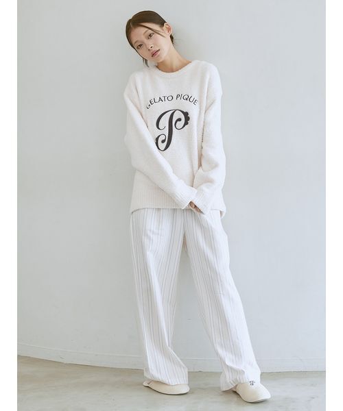 gelato pique（ジェラートピケ）の「先染めストライプロングパンツ