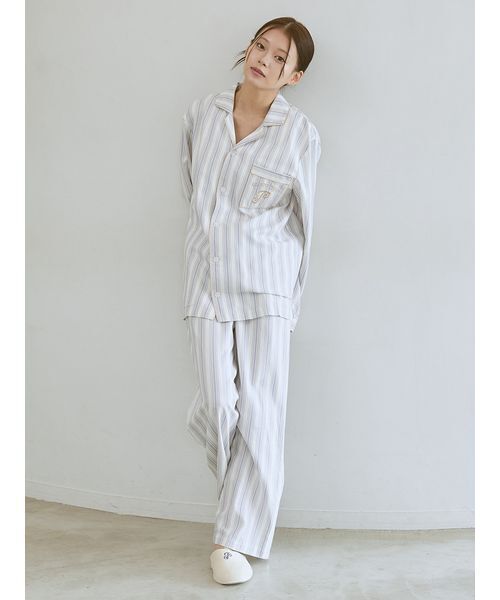 gelato pique（ジェラートピケ）の「先染めストライプロングパンツ