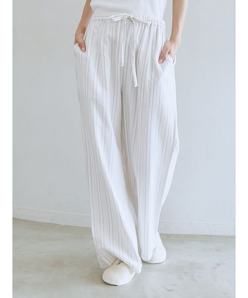 gelato pique（ジェラート ピケ）ストライプロングパンツ セール】先染めストライプロングパンツ（ルームウェア/パジャマ