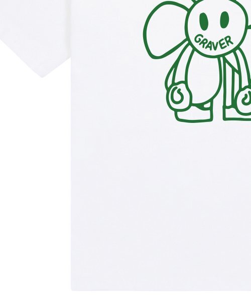GRAVER（グレーバー）の「[ユニセックス] コミックスラインフラワードローイング半袖Tシャツ_ホワイト（Tシャツ/カットソー・レディース・ホワイト・MEDIUM/LARGE/X-LARGE/SMALL）」の6枚目の写真