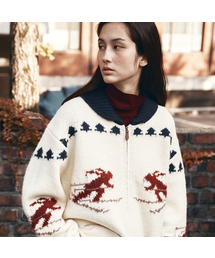 VANONE ATELIER（バノンアトリエ）の「KN4278 Snow Knit Zip-up_Ivory（カーディガン/ボレロ）」