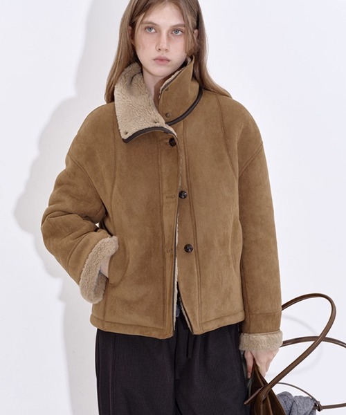 完売商品 Fano Studios ムートンコート ダッフルコート Fano Studios】Horn buckle fur duffle coat FD20W237-ファッション