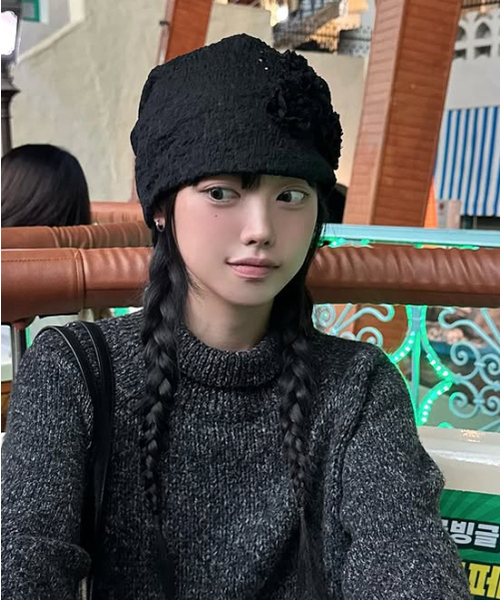 FLAREUP（フレアアップ）の「Ruffle Shirring Beanie (FL-740_Black)（ニットキャップ/ビーニー・レディース・ブラック・OS）」の3枚目の写真