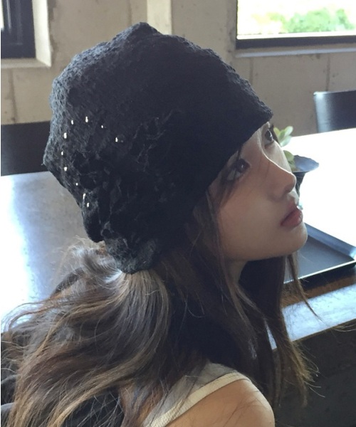 FLAREUP（フレアアップ）の「Ruffle Shirring Beanie (FL-740_Black)（ニットキャップ/ビーニー・レディース・ブラック・OS）」の4枚目の写真