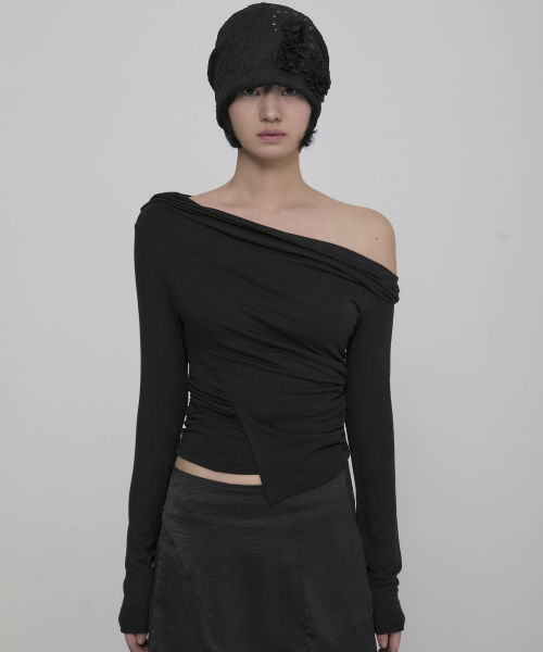 FLAREUP（フレアアップ）の「Ruffle Shirring Beanie (FL-740_Black)（ニットキャップ/ビーニー・レディース・ブラック・OS）」の11枚目の写真