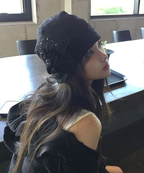 FLAREUP（フレアアップ）の「Ruffle Shirring Beanie (FL-740_Black)（ニットキャップ/ビーニー・レディース・ブラック・OS）」の16枚目の写真