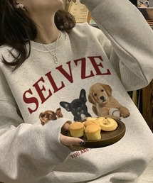 SHEPP（シープ）の「【裏起毛】ドッグプリントクルーネックスウェット（スウェット・レディース）」