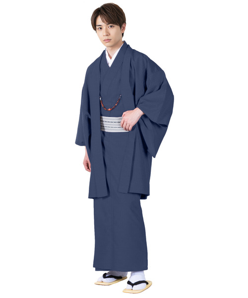 KYOETSU（キョウエツ）の「洗えるメンズ縞柄袷羽織（着物・メンズ・ブラック/ボルドー/ネイビー/ダークグレー・L/S/3L/LL/M）」の17枚目の写真