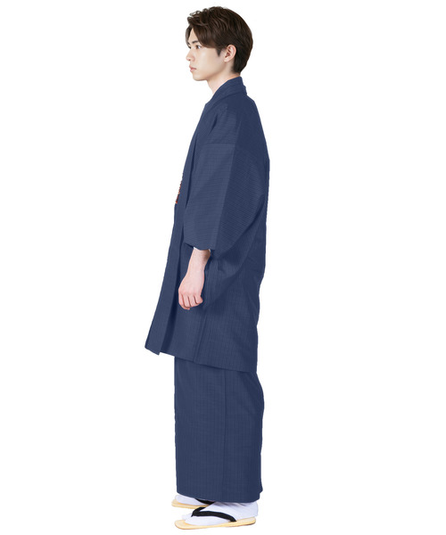 KYOETSU（キョウエツ）の「洗えるメンズ縞柄袷羽織（着物・メンズ・ブラック/ボルドー/ネイビー/ダークグレー・L/S/3L/LL/M）」の18枚目の写真