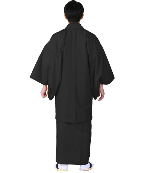 KYOETSU（キョウエツ）の「洗えるメンズ縞柄袷羽織（着物・メンズ・ブラック/ボルドー/ネイビー/ダークグレー・L/S/3L/LL/M）」の7枚目の写真