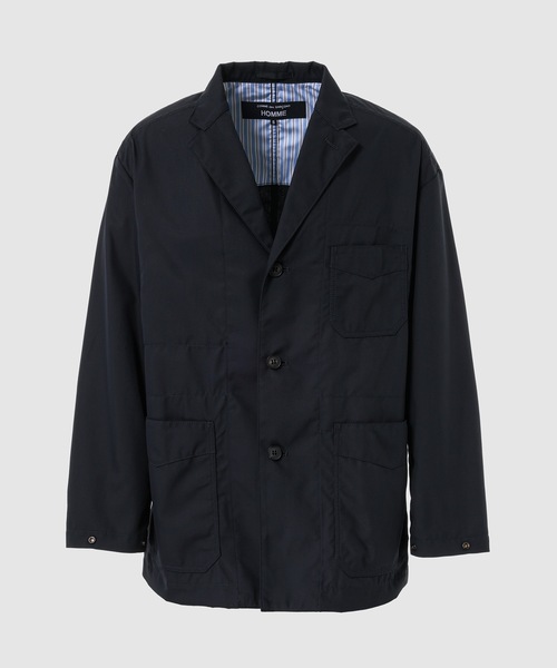 COMME des GARCONS HOMME(コム デ ギャルソン・オム)の「YARN-DYED POLYESTER 3-BUTTON JACKET(テーラードジャケット・メンズ・ブラック/ネイビー・XS/S/M/L)」の2枚目の写真