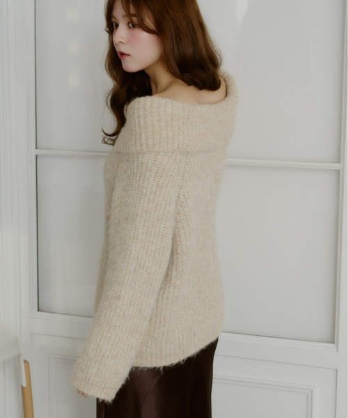 【お正月SALE1/7まで】d.i.aオフショルニット ローゲージオフショルダーニット（ニット/セーター）｜Olu