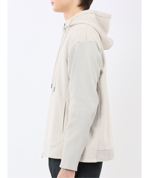 m.f.editorial（エムエフエディトリアル）の「【ストレッチ ややゆったり】m.f.エディトリアル メンズ 起毛 フルジップ パーカー（パーカー・メンズ・ライトグレー/ダークウッド・MEDIUM/LARGE/X-LARGE）」の9枚目の写真