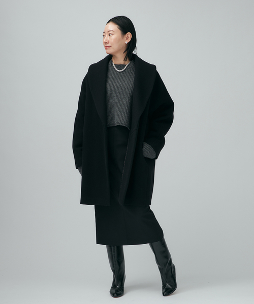 VERMEIL par iena（ヴェルメイユパーイエナ）の「woolギャバ I line スカート（スカート・レディース・ブラック/ブラウン・36/38）」の9枚目の写真