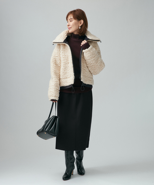 VERMEIL par iena（ヴェルメイユパーイエナ）の「woolギャバ I line スカート（スカート・レディース・ブラック/ブラウン・36/38）」の15枚目の写真