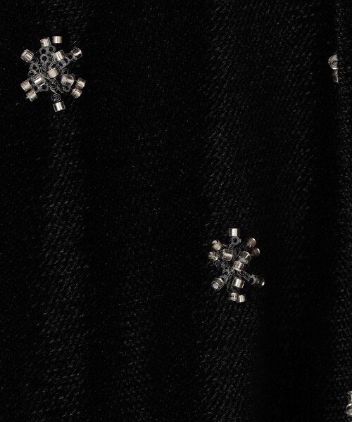 メッシュベロアエンブロイダリー ラッフルカフスブラウス（シャツ