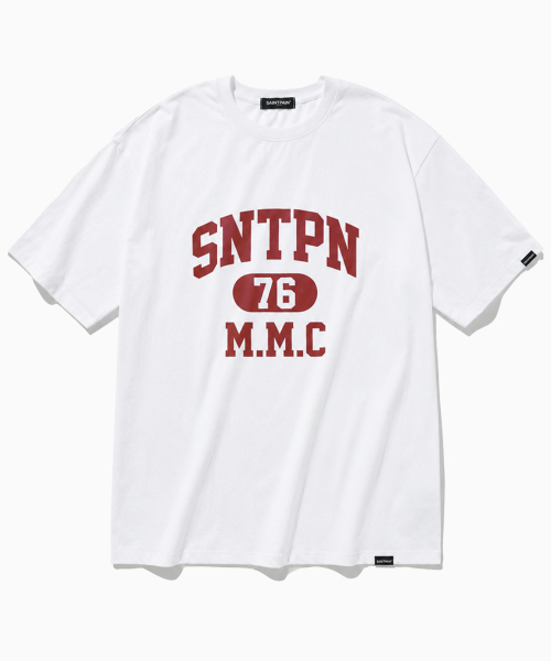 SAINTPAIN(セイントペイン)の「SP SNTPN ロゴTシャツ-ホワイトレッド(Tシャツ/カットソー・レディース・その他・LARGE/MEDIUM/X-LARGE)」の1枚目の写真