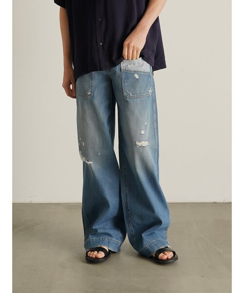 REPLAY（リプレイ）の「【REPLAY】 WOMEN Model WIDEデニム（デニムパンツ・メンズ・インディゴブルー・26/25）」の2枚目の写真