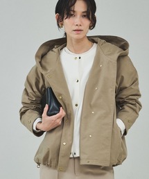 qualite（カリテ）の「在庫あるのみ!【小顔効果抜群!大人のフードブルゾン】タスランストレッチフードブルゾン 春アウター 春服 オフィスカジュアル（ブルゾン）」