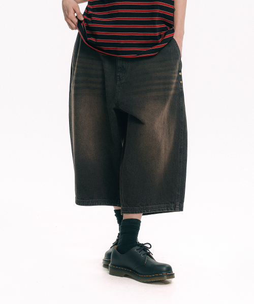 MOO(エムオーオー)の「ストレート8部バミューダデニムパンツ - ブラック(その他パンツ・メンズ・ブラック・MEDIUM/LARGE)」の3枚目の写真