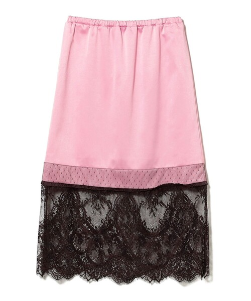 Ray BEAMS（レイビームス）の「サテン レースキリカエ タイト スカート（スカート・レディース・ピンク/ダークブラウン・0/1）」の18枚目の写真