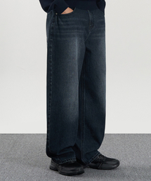 EXCONTAINER（エックスコンテナ）の「ディープウォッシングワイドデニムパンツ (WASHED DARK BLUE)（デニムパンツ）」