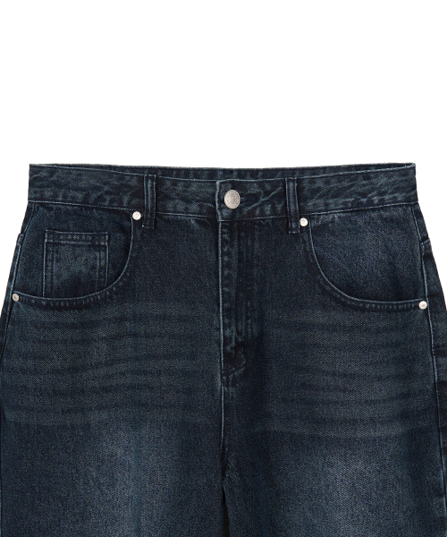 EXCONTAINER(エックスコンテナ)の「ディープウォッシングワイドデニムパンツ (WASHED DARK BLUE)(デニムパンツ・メンズ・その他・SMALL/MEDIUM/LARGE/X-LARGE)」の3枚目の写真
